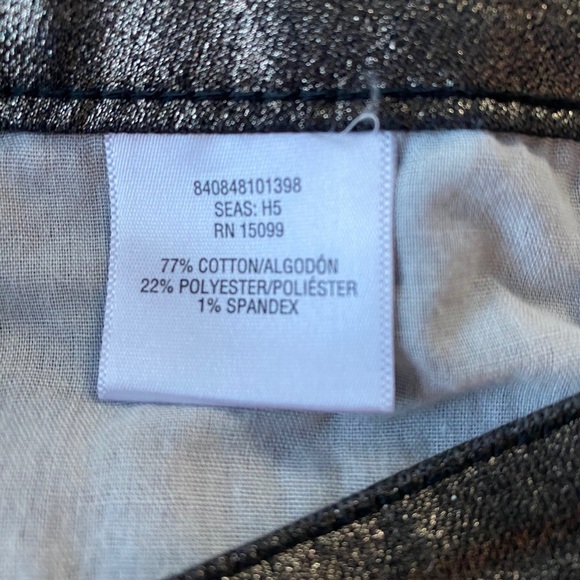 METAPHOR BLACK METALLIC SKINNY JEANS 4 - Picture 6 of 9